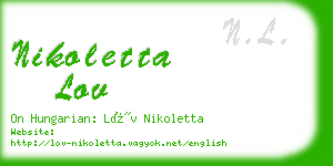 nikoletta lov business card